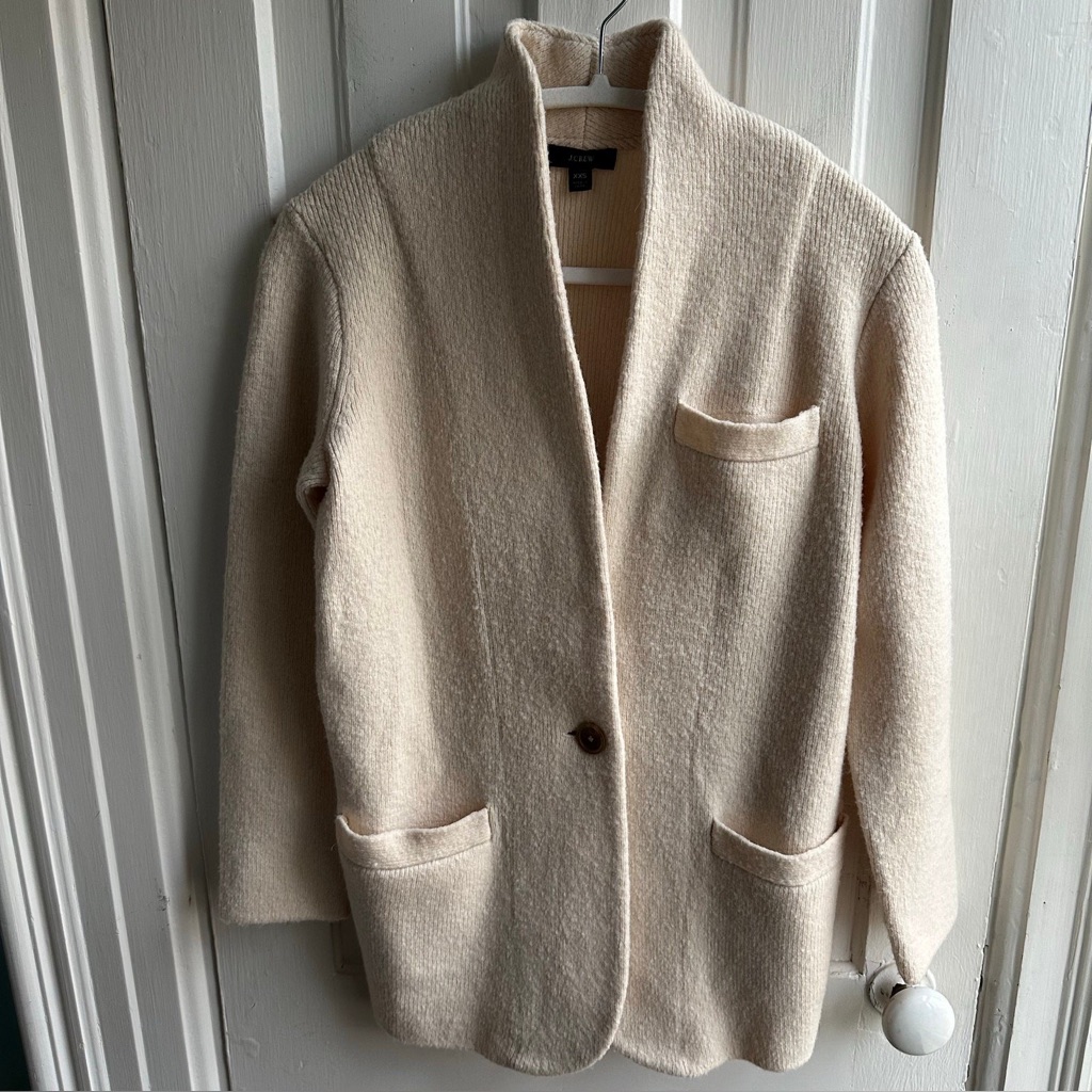 J. Crew Cream Open-Front Blazer Jacket Size Xxs